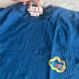 Marni Blue Tee with Vibrant Logo